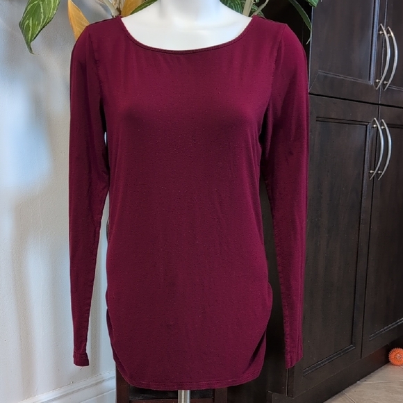 Catherine Malandrino Deep Burgundy Long Sleeve Top - Picture 4 of 9